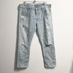 Citizens of Humanity Denim Jeans 28 Emerson Slim Boyfriend Light Blue Distressed